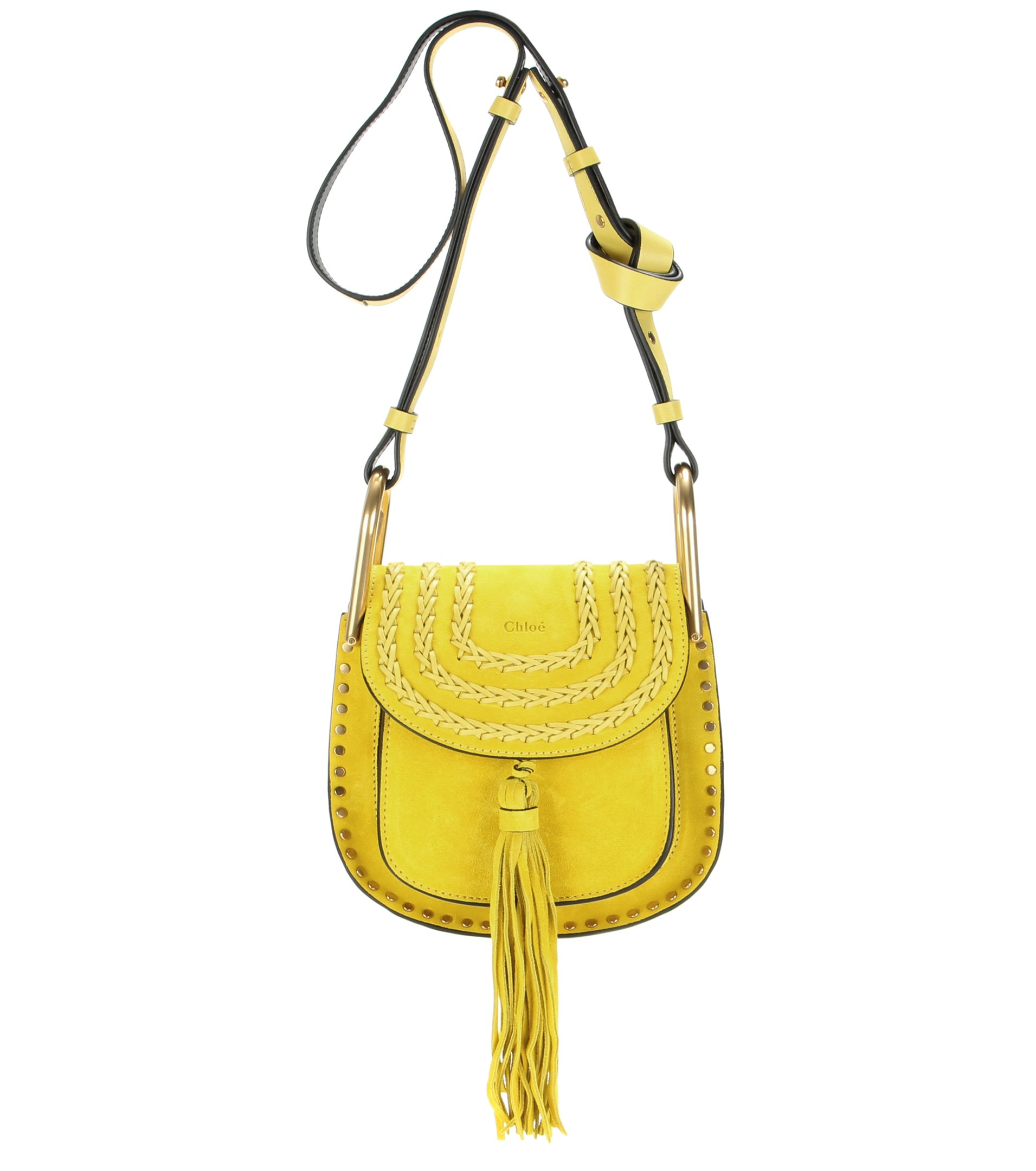 Chlo Hudson Small Suede Shoulder Bag in Yellow | Lyst