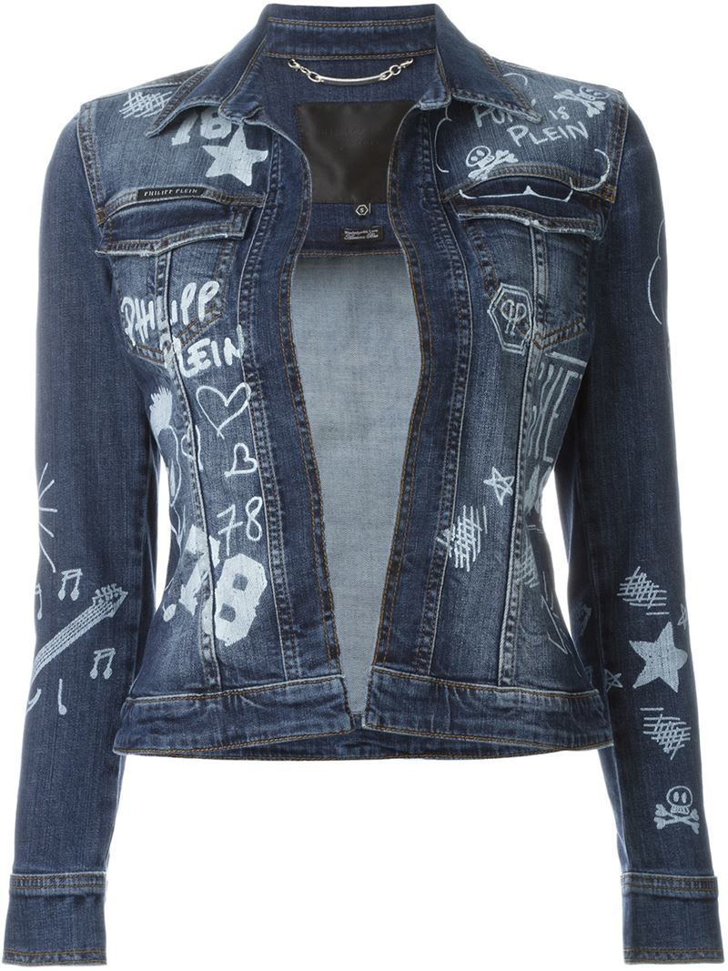 Philipp plein Bad Ass StretchDenim Jacket in Blue  Lyst