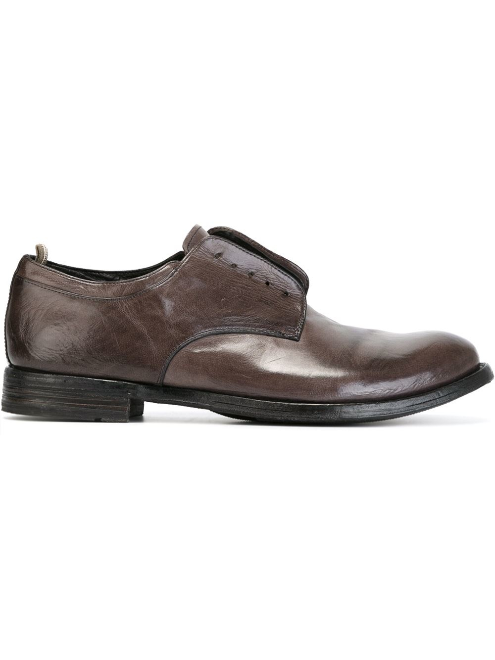 Officine Creative Distressed Laceless Shoes in Brown for Men (grey) | Lyst