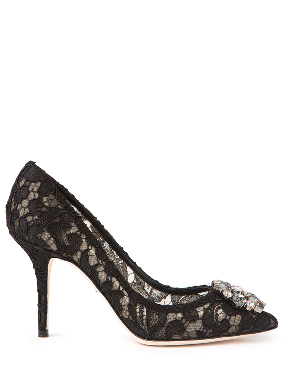 Dolce & Gabbana Lace And Crystal Pumps in Black - Lyst