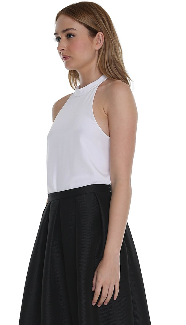 white silk halter top