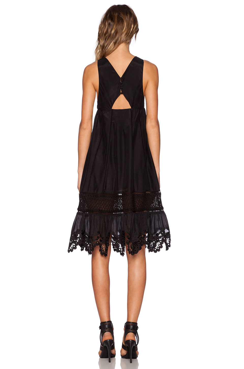 Lyst Thakoon Addition Crochet Inset Dress In Black Gallery