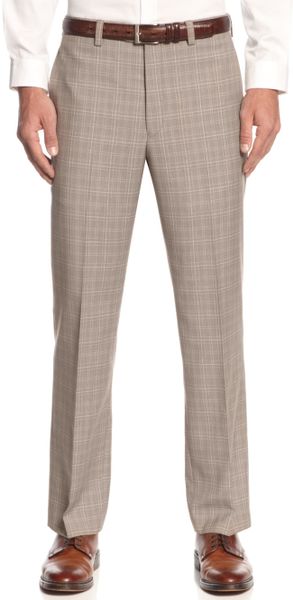 Lauren By Ralph Lauren Tan Glen Plaid Dress Pants in Brown for Men (Tan ...