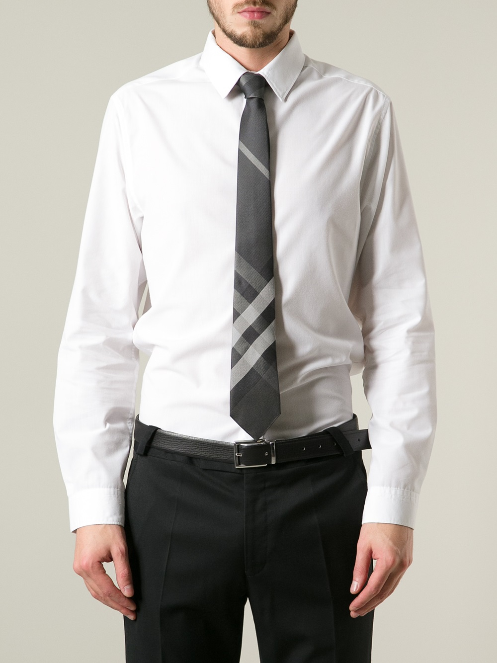 burberry stripe check skinny tie