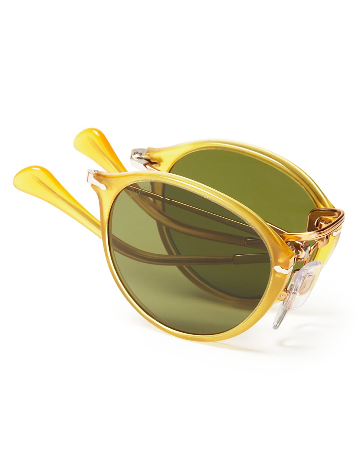 Lyst Persol Polarized Foldable Round Sunglasses in Yellow for Men