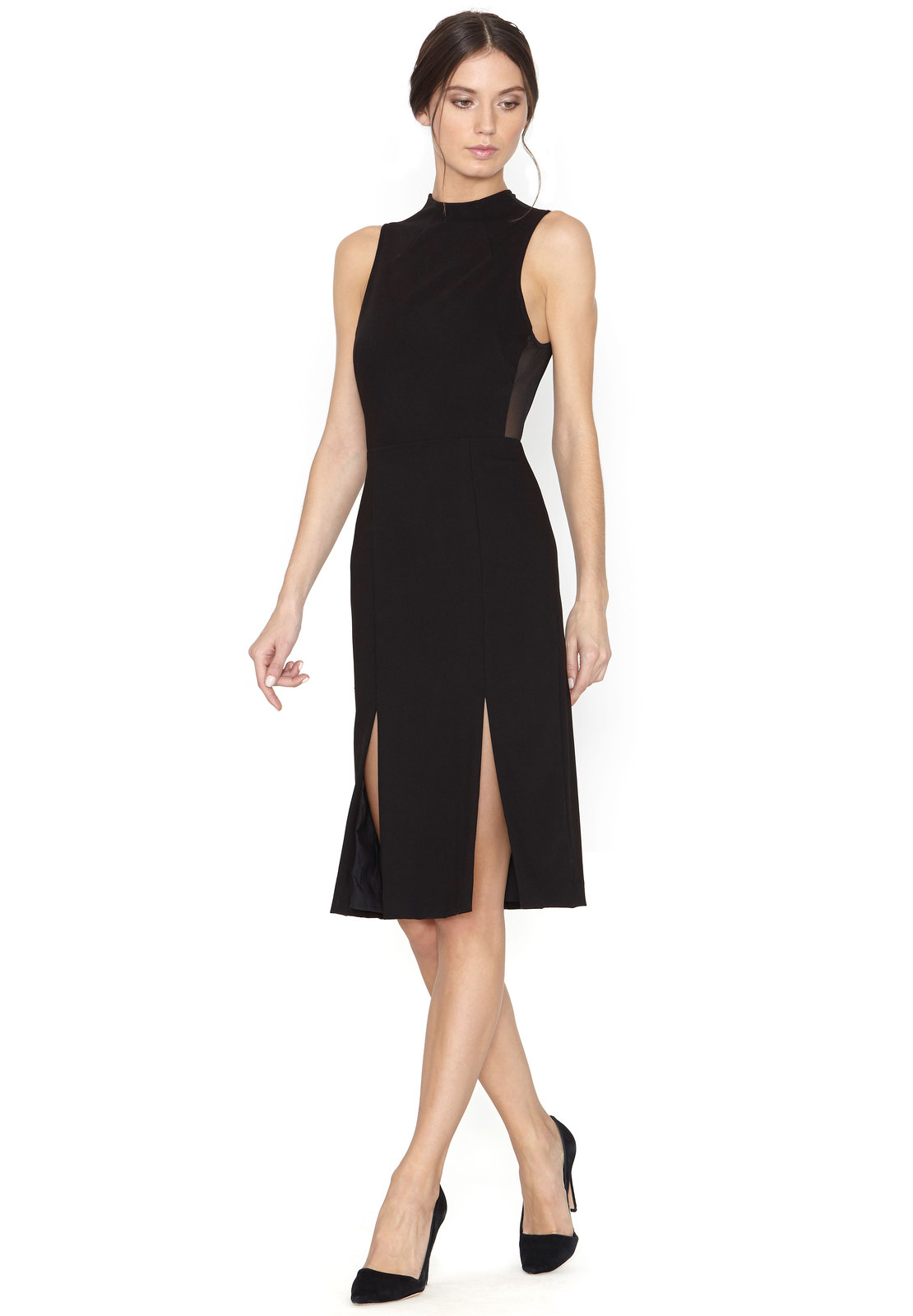 Alice Olivia Evelin Fitted Double Slit Dress In Black Lyst 9161