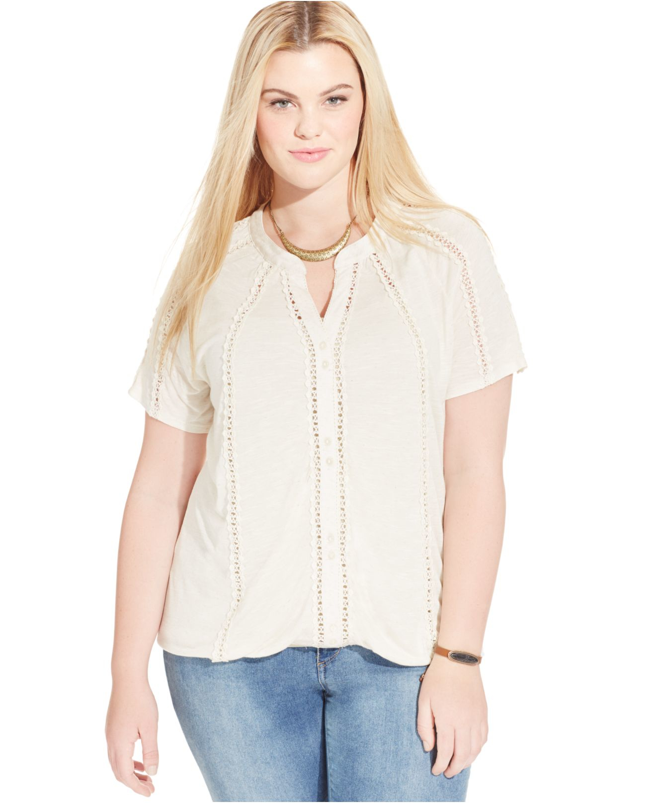 bandolino plus size classic jacket with lace up detail