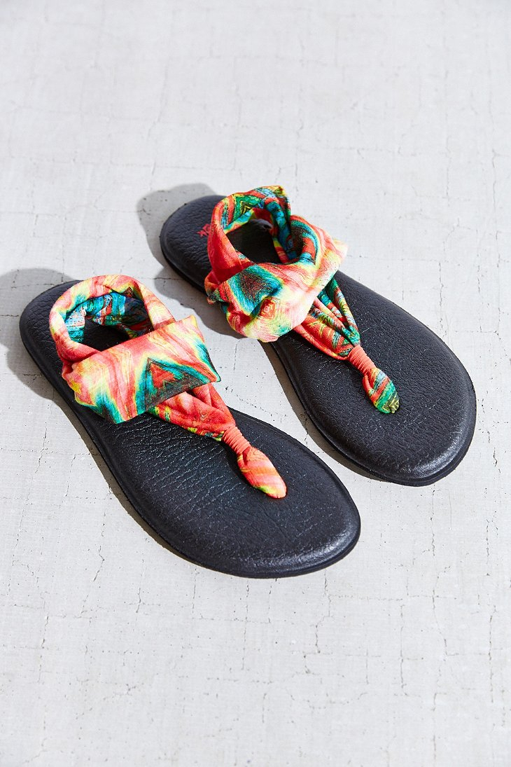 Lyst - Sanuk Tie-dye Yoga Sling Sandal in Black