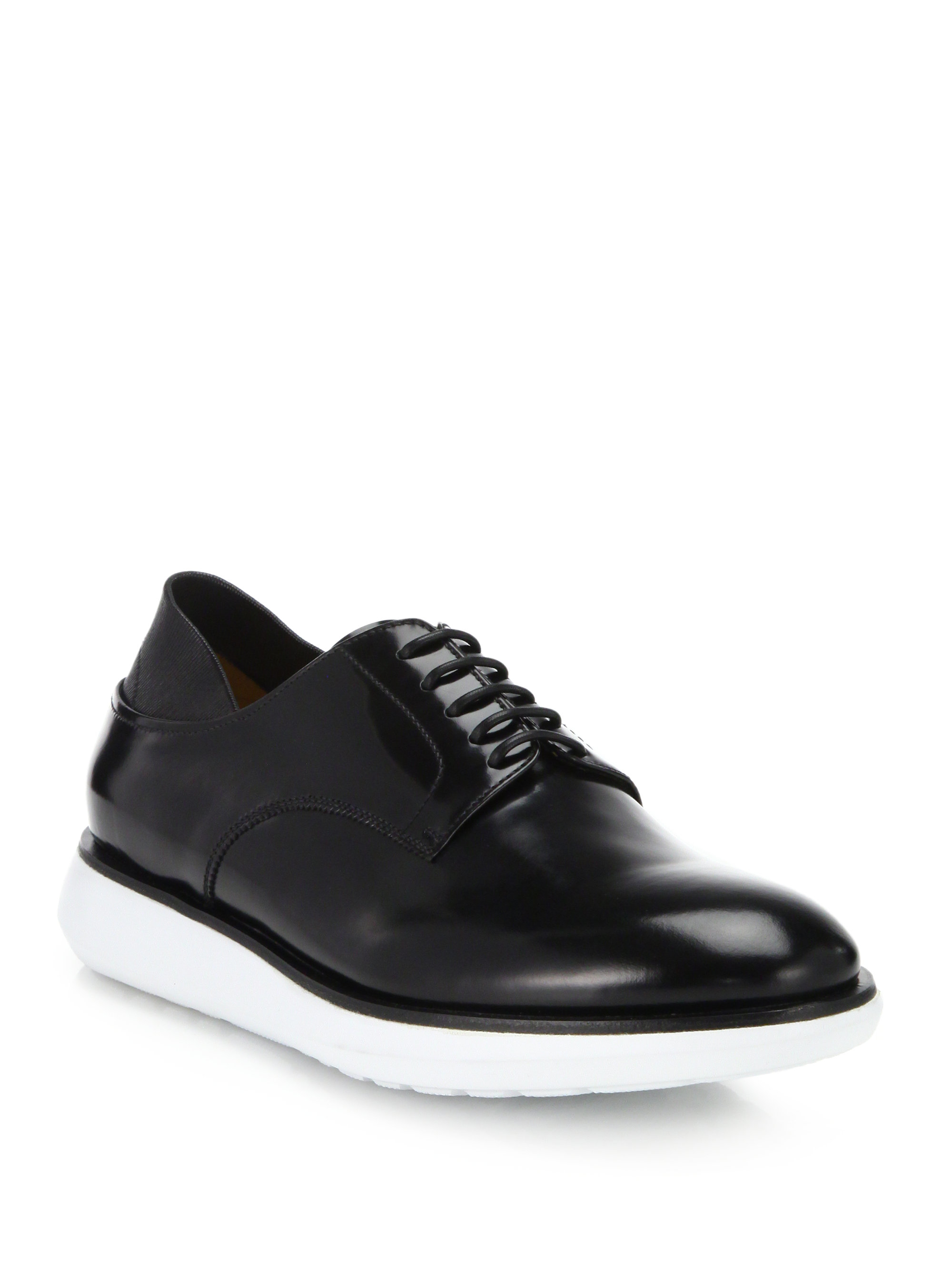 Lyst Armani Thicksole Derby Shoes in Black for Men