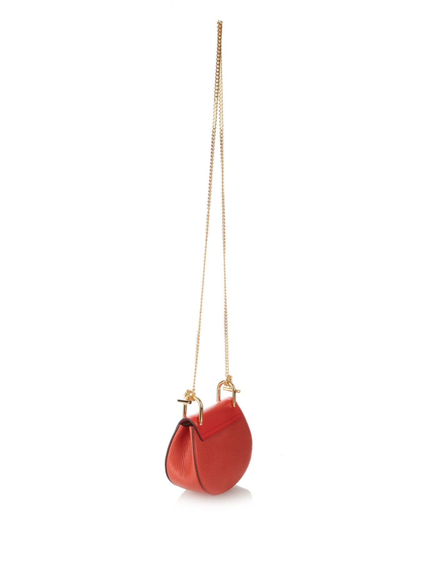 Chlo Drew Nano Leather Shoulder Bag in Red (RED MULTI) | Lyst
