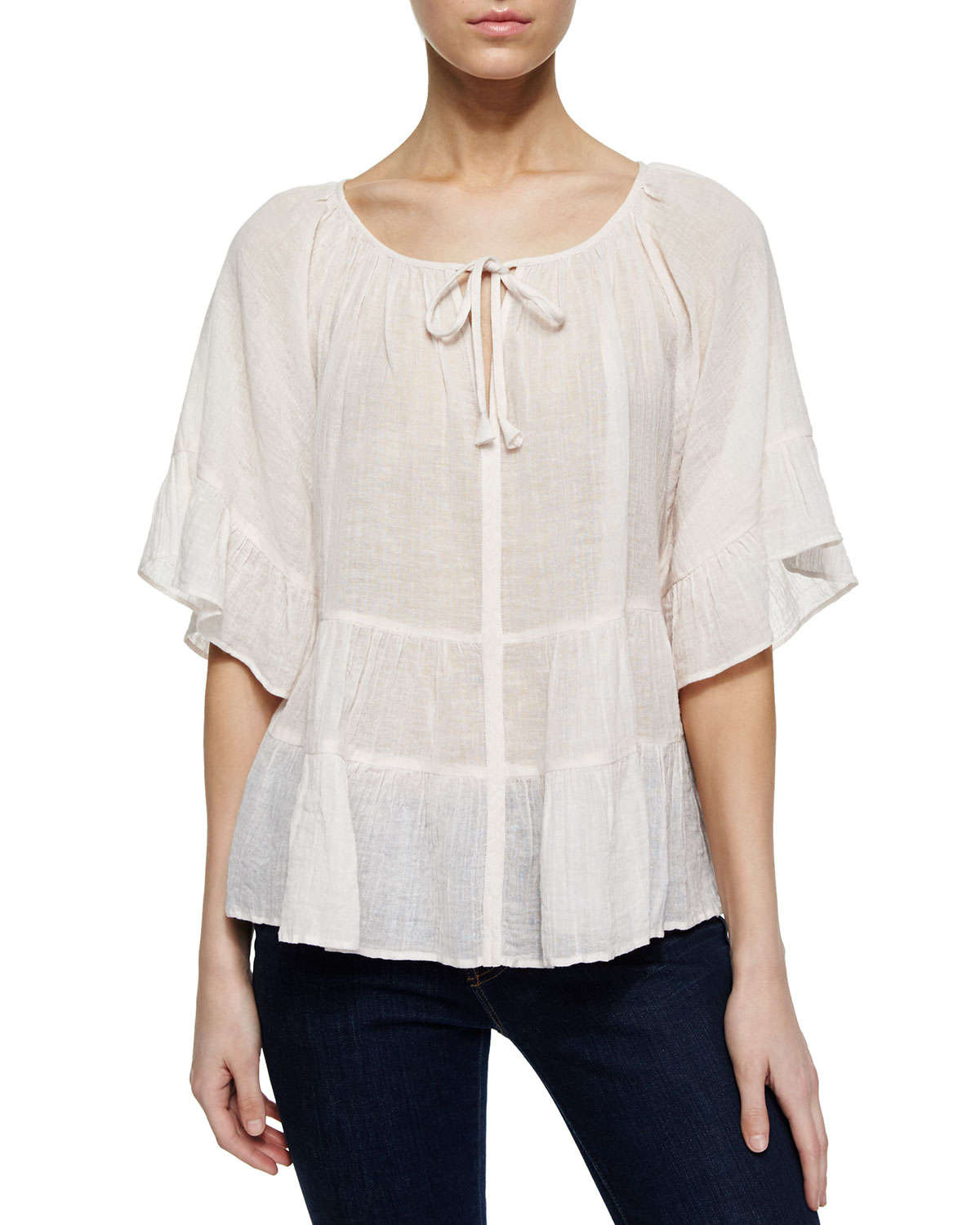 Lyst - Calypso St. Barth Ristabelle Opulesence Gauze Top in White