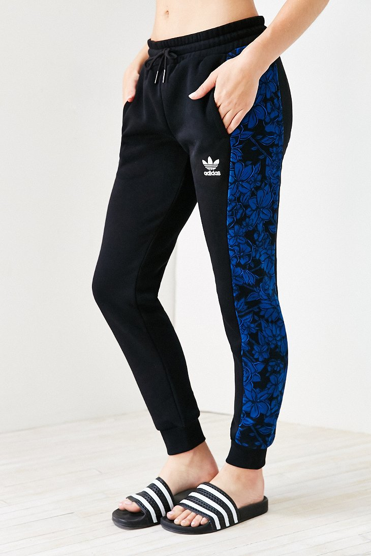 Lyst - Adidas Originals Blue Floral Jogger Pant in Blue