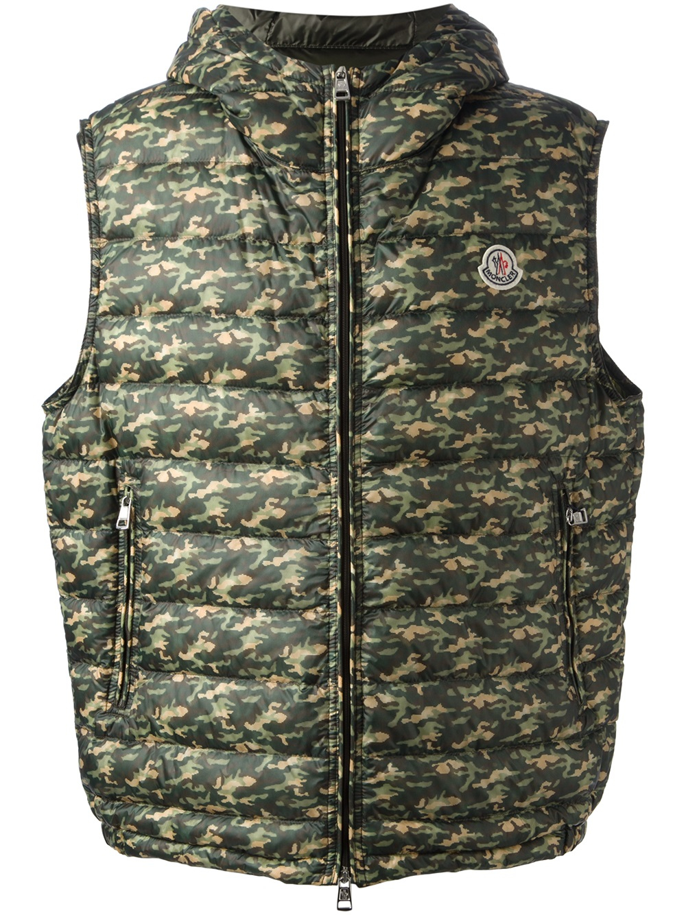 Lyst - Moncler Camouflage Print Gilet in Green for Men