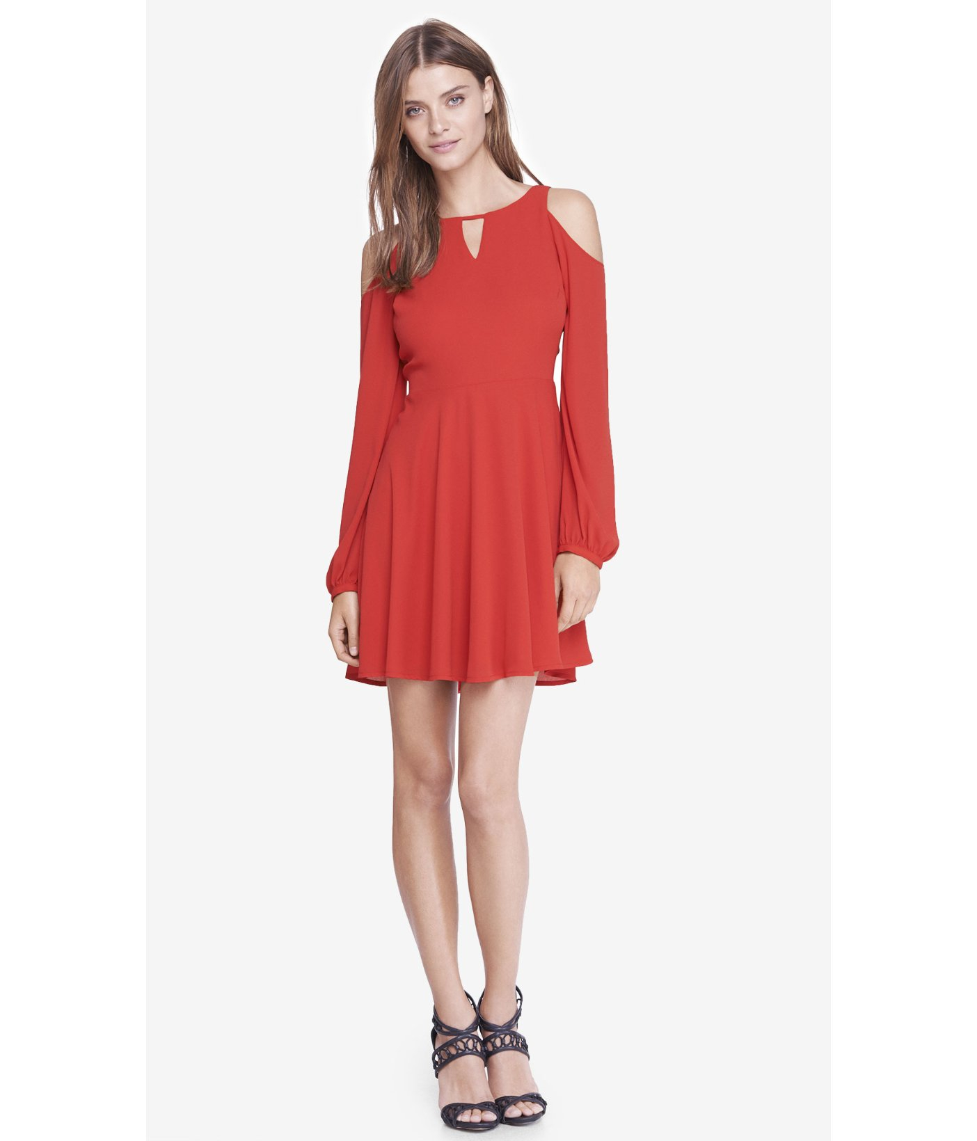 cold shoulder keyhole gown