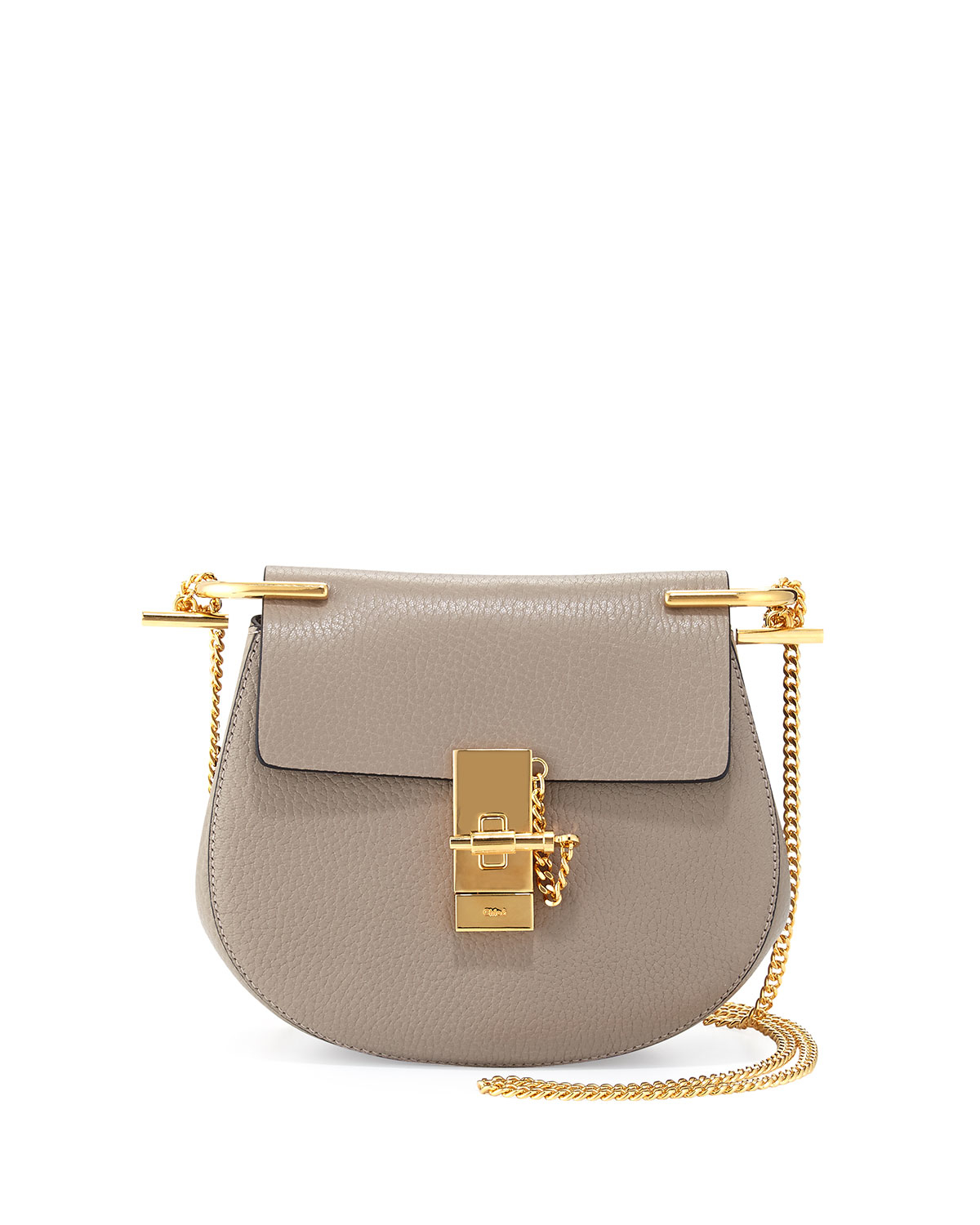 Chlo Drew Mini Lambskin Shoulder Bag in Gray | Lyst