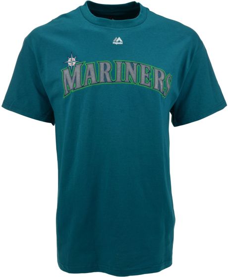Majestic Men'S Short-Sleeve Seattle Mariners Official Wordmark T-Shirt ...