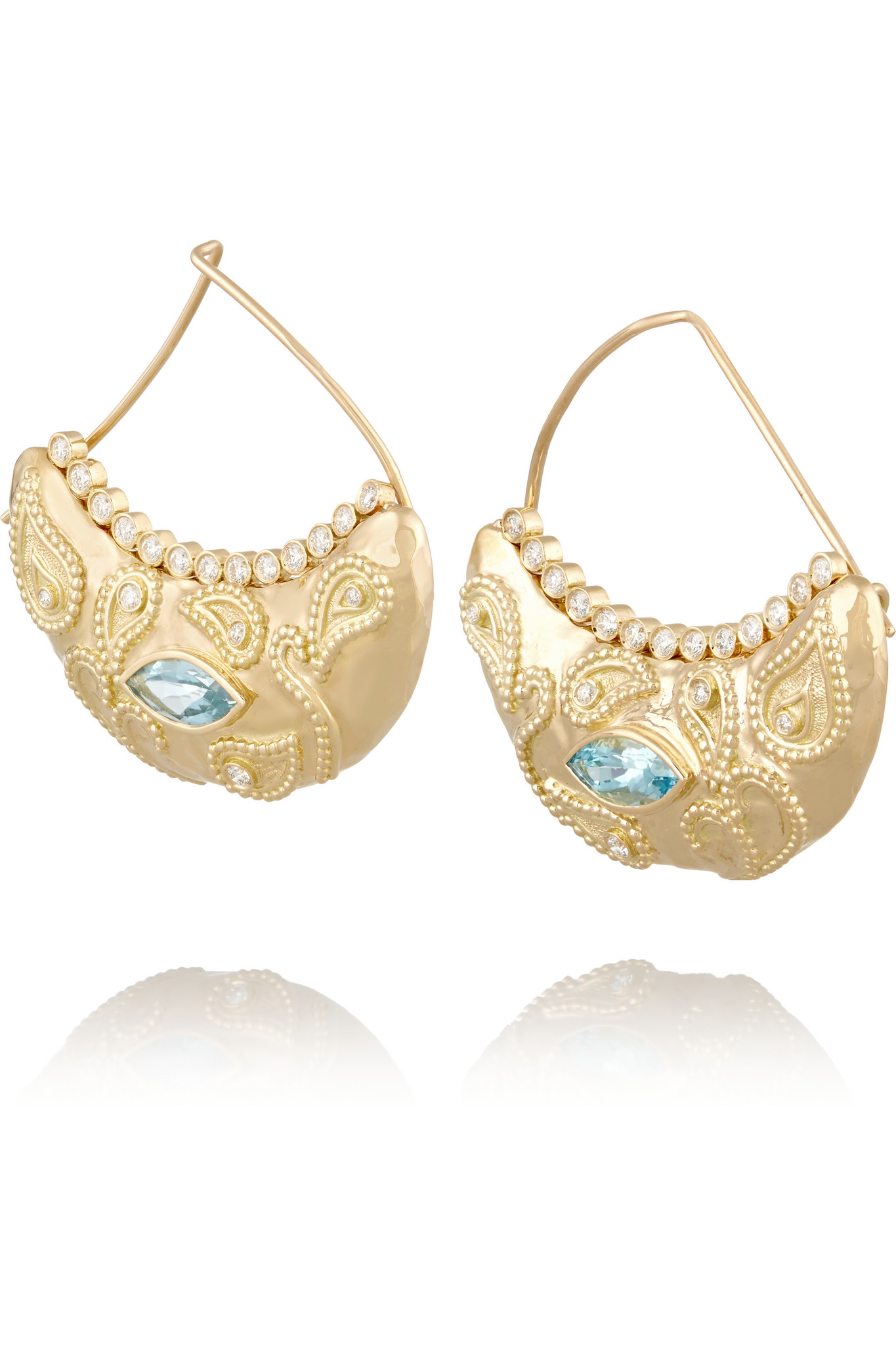 Lyst Aurelie Bidermann Cashmere 18 Karat Gold Aquamarine And Gallery