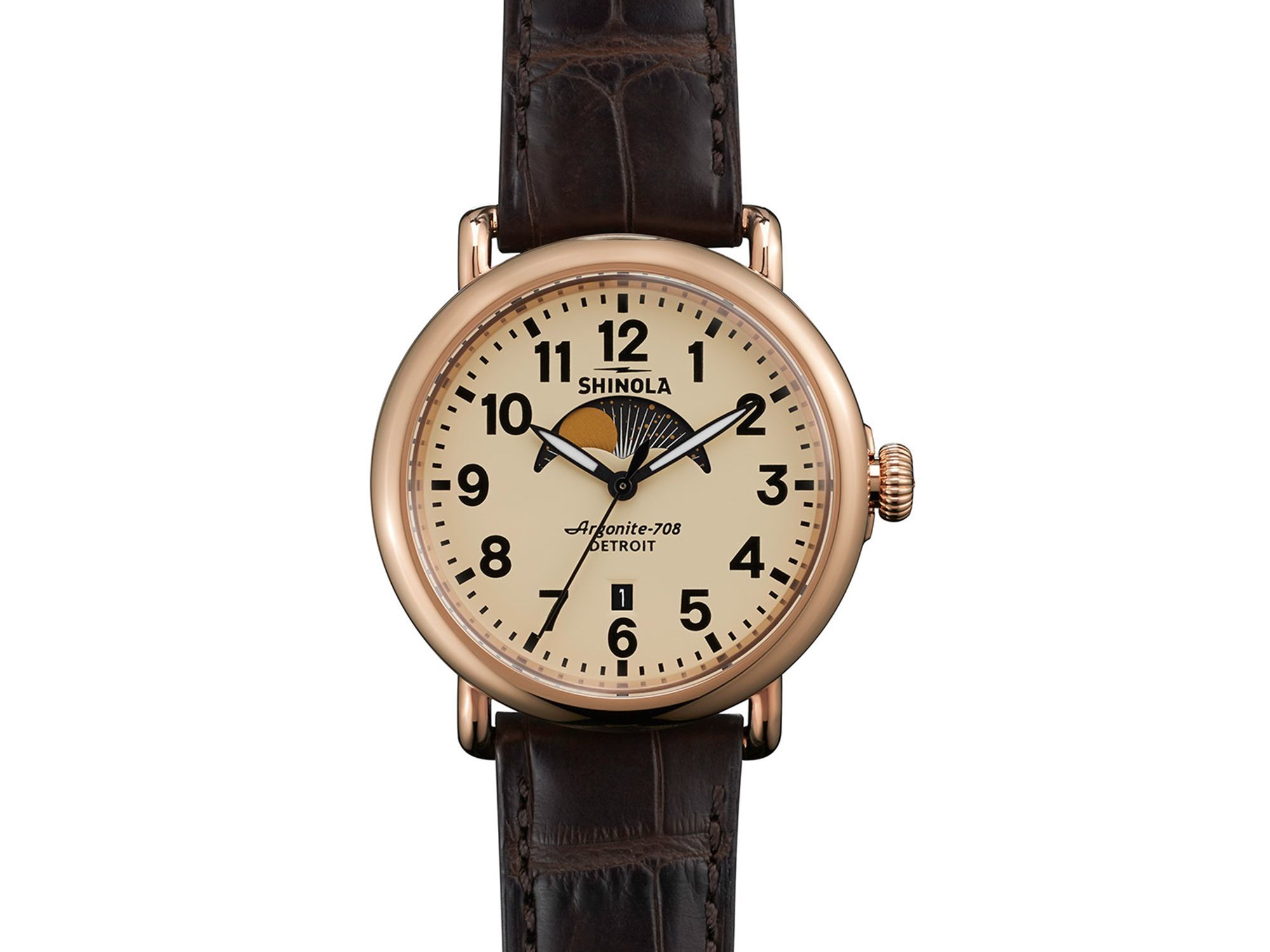 shinola men's moon phase watch