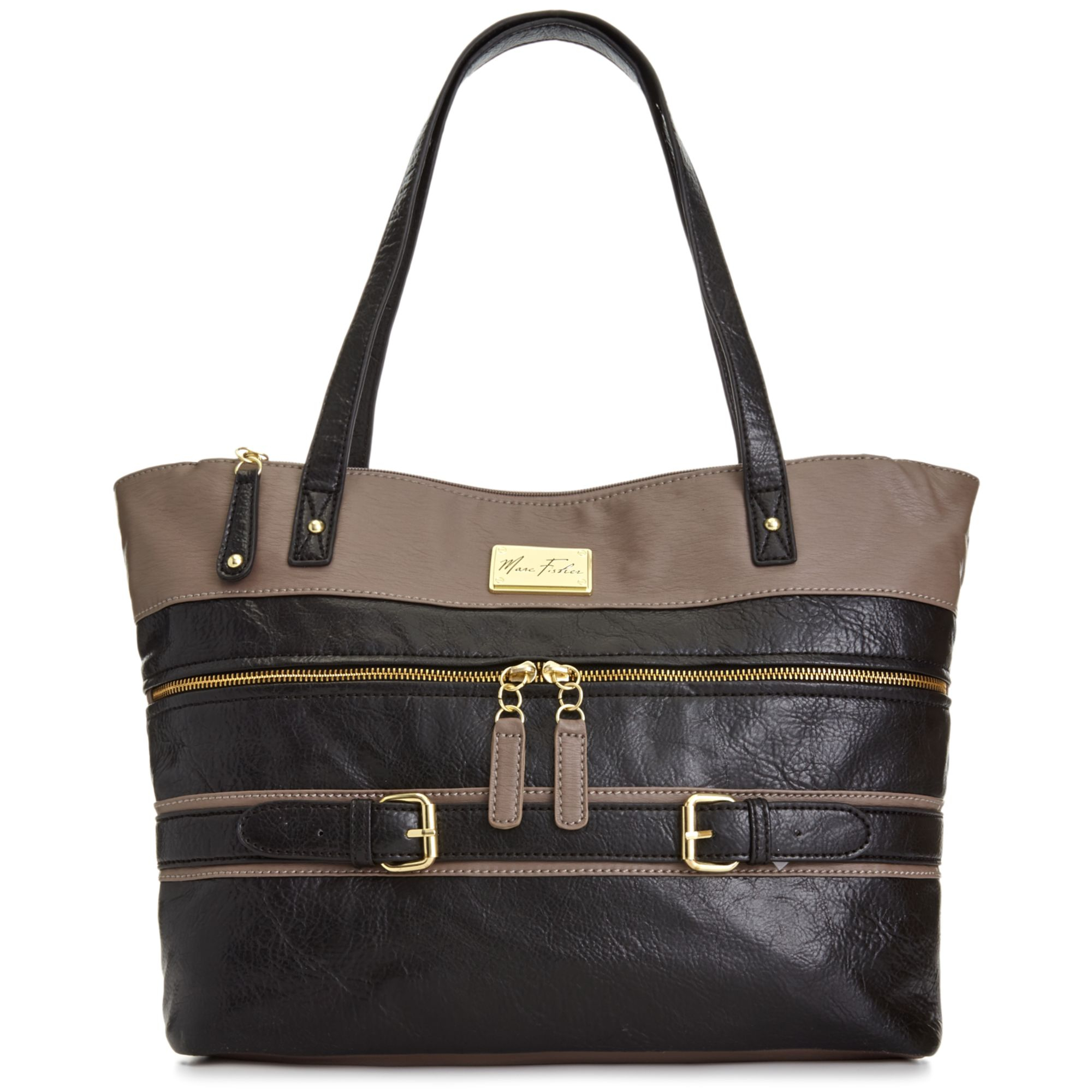Marc Fisher totes in Gray (BLACK/TAUPE) | Lyst