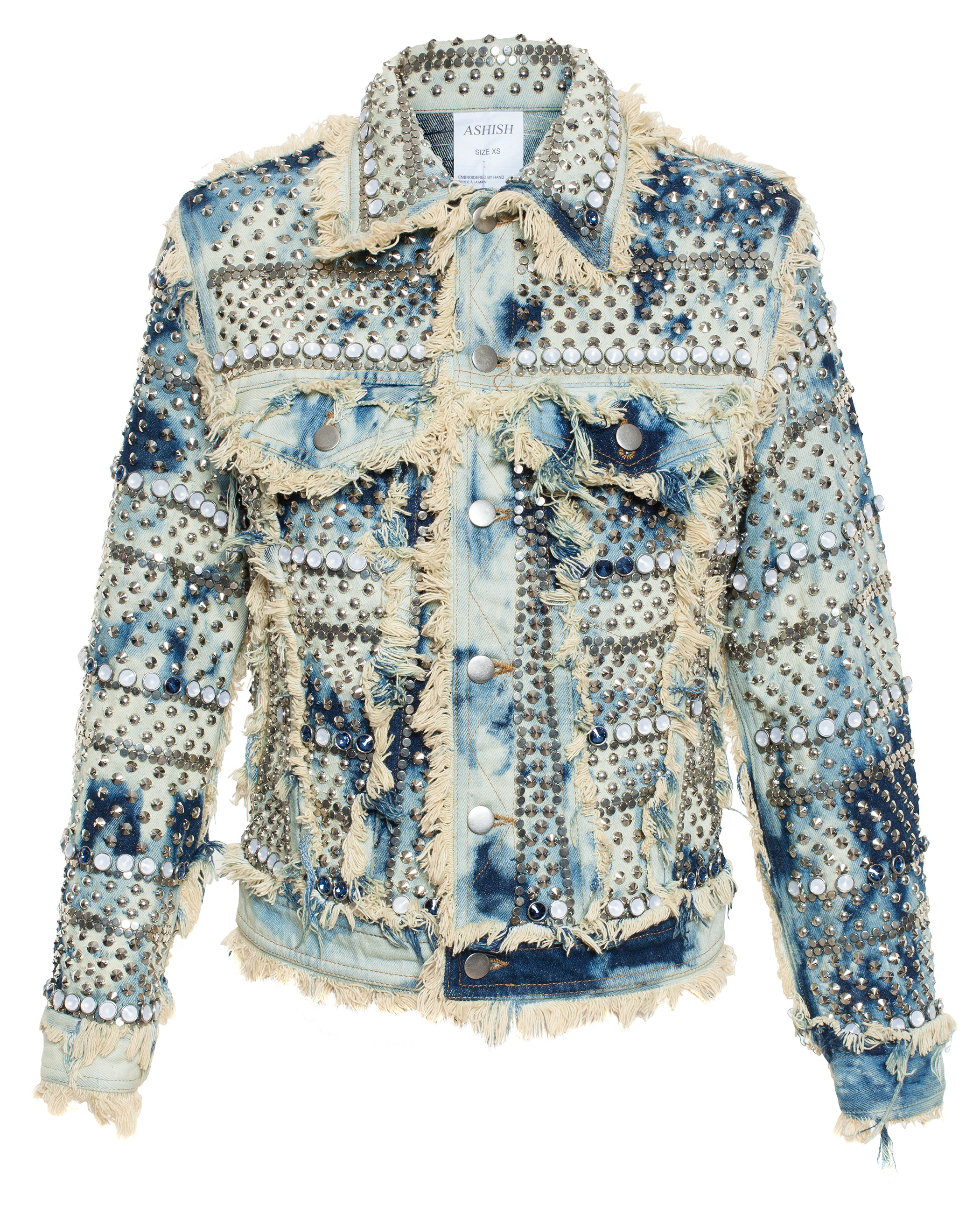 Lyst - Ashish Studded Denim Jacket in Blue