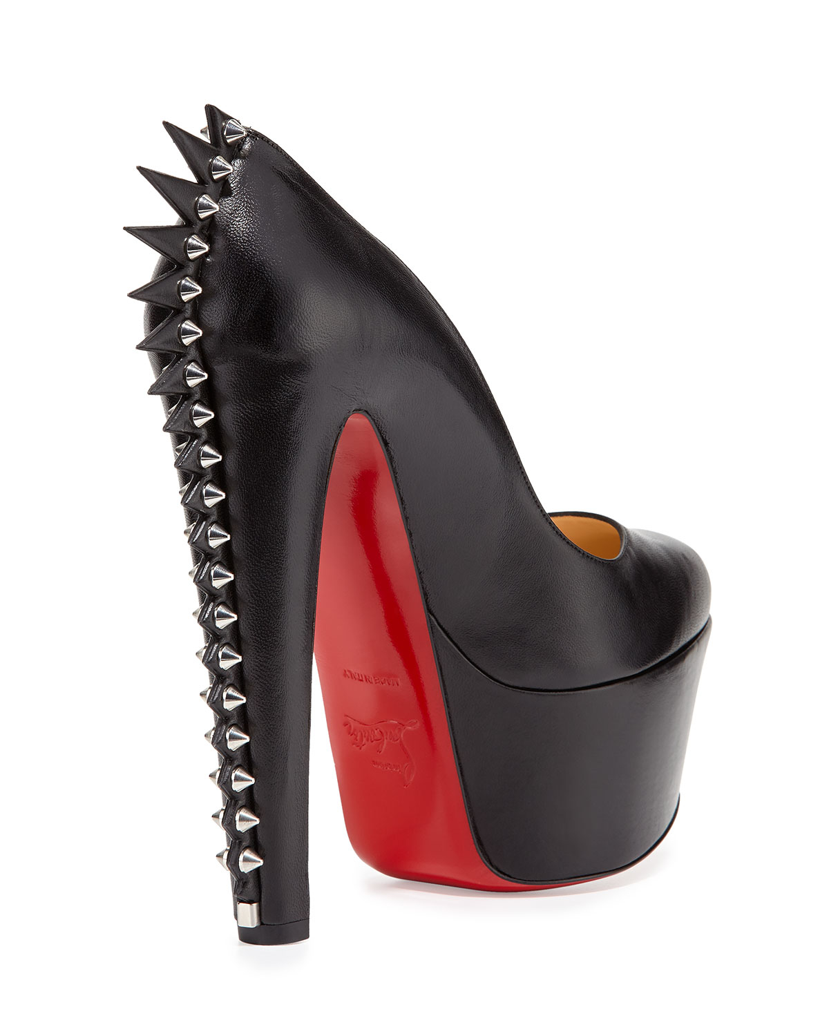 Lyst - Christian Louboutin Electropump Spiked Red Sole Pump in Black