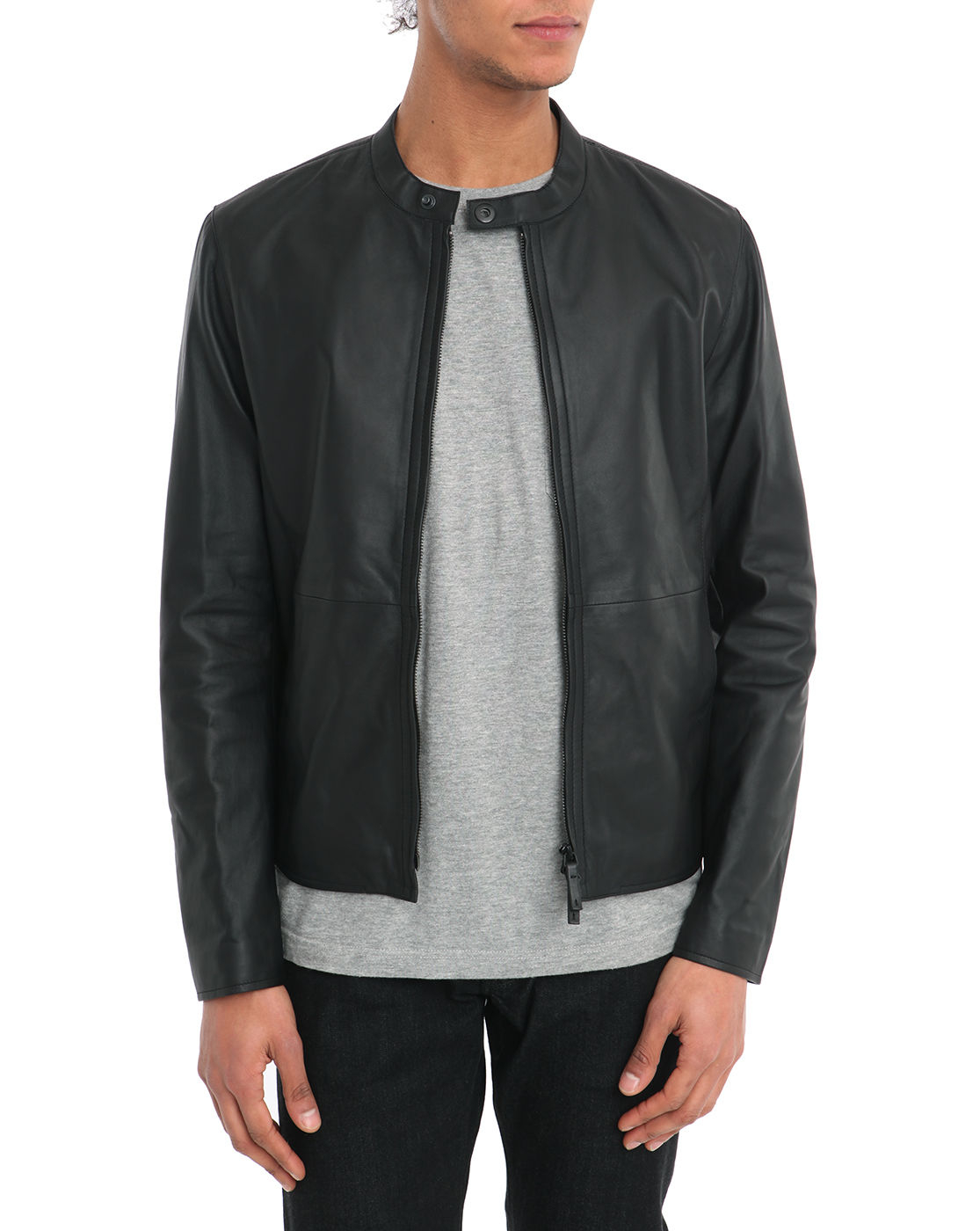 Armani Collezioni Leather Jacket Men Fashion Freestyler Armani Collezioni Leather Jacket Men