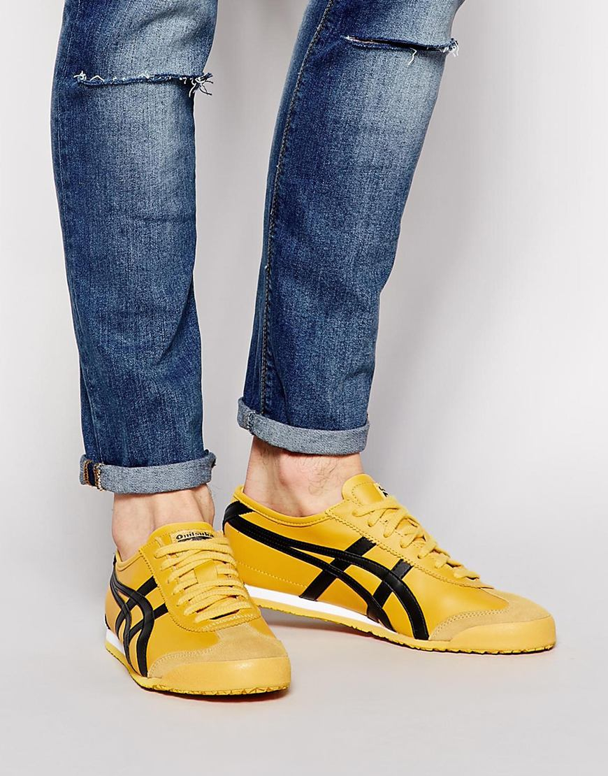 Onitsuka tiger Mexico 66 Leather Sneakers in Yellow for Men | Lyst