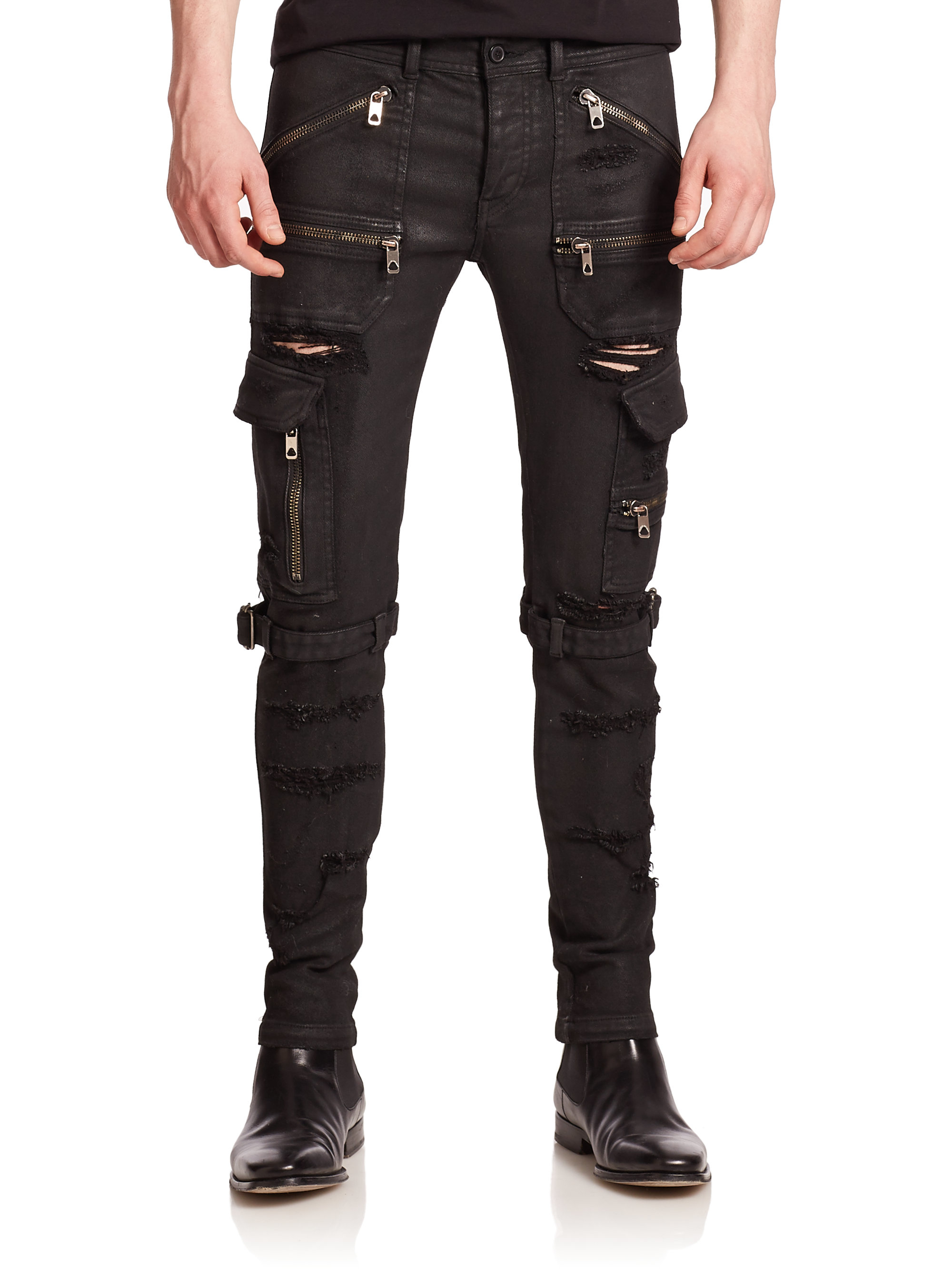 Diesel Black Gold Straight-leg Cargo Jeans in Black for Men - Lyst