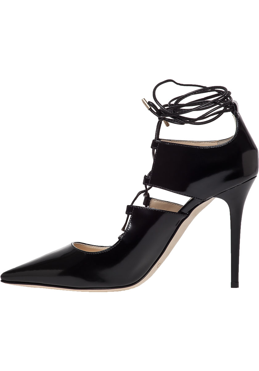 black lace up pumps