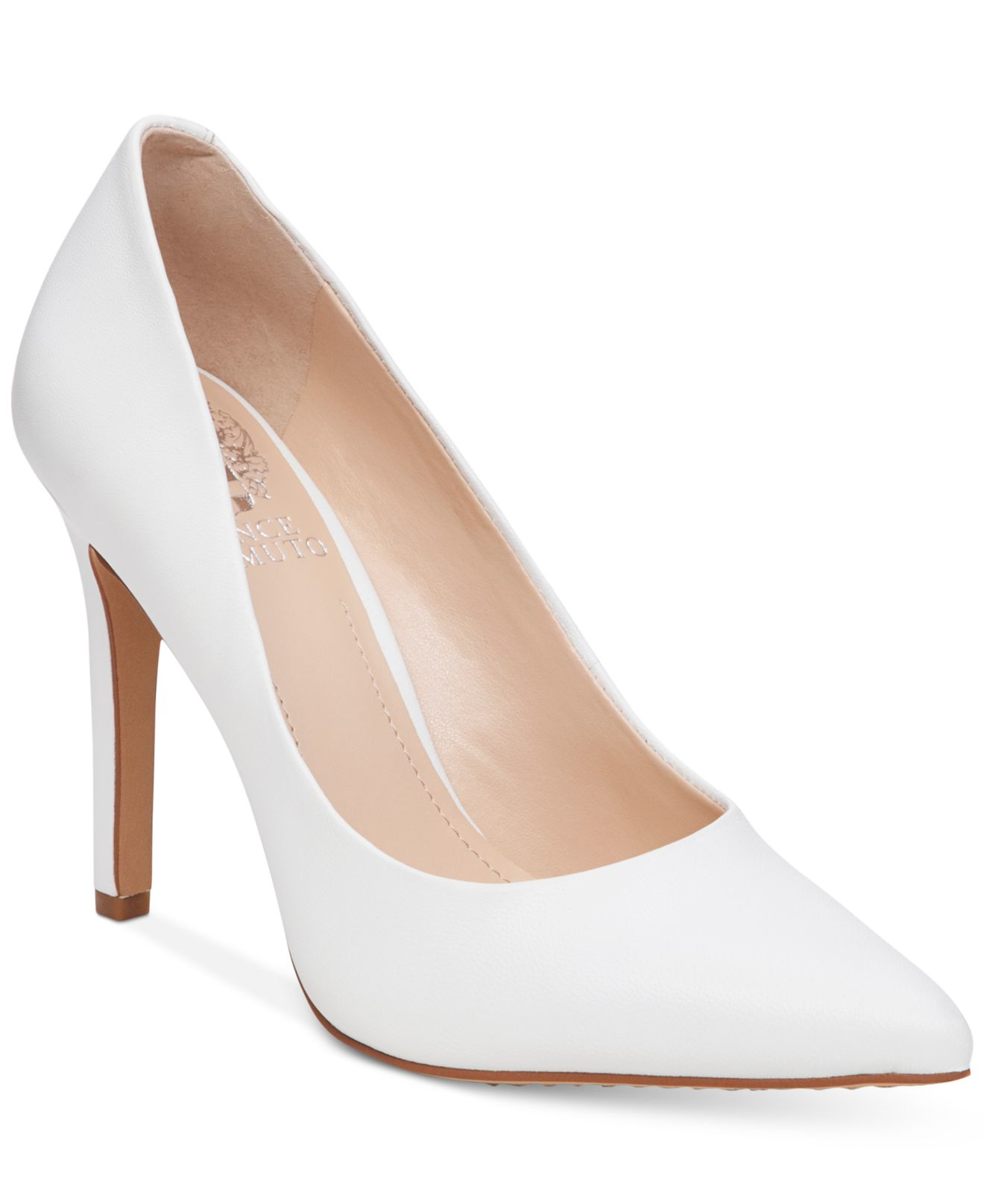 Lyst - Vince Camuto Kain Pointed Toe Mid Heel Pumps in White