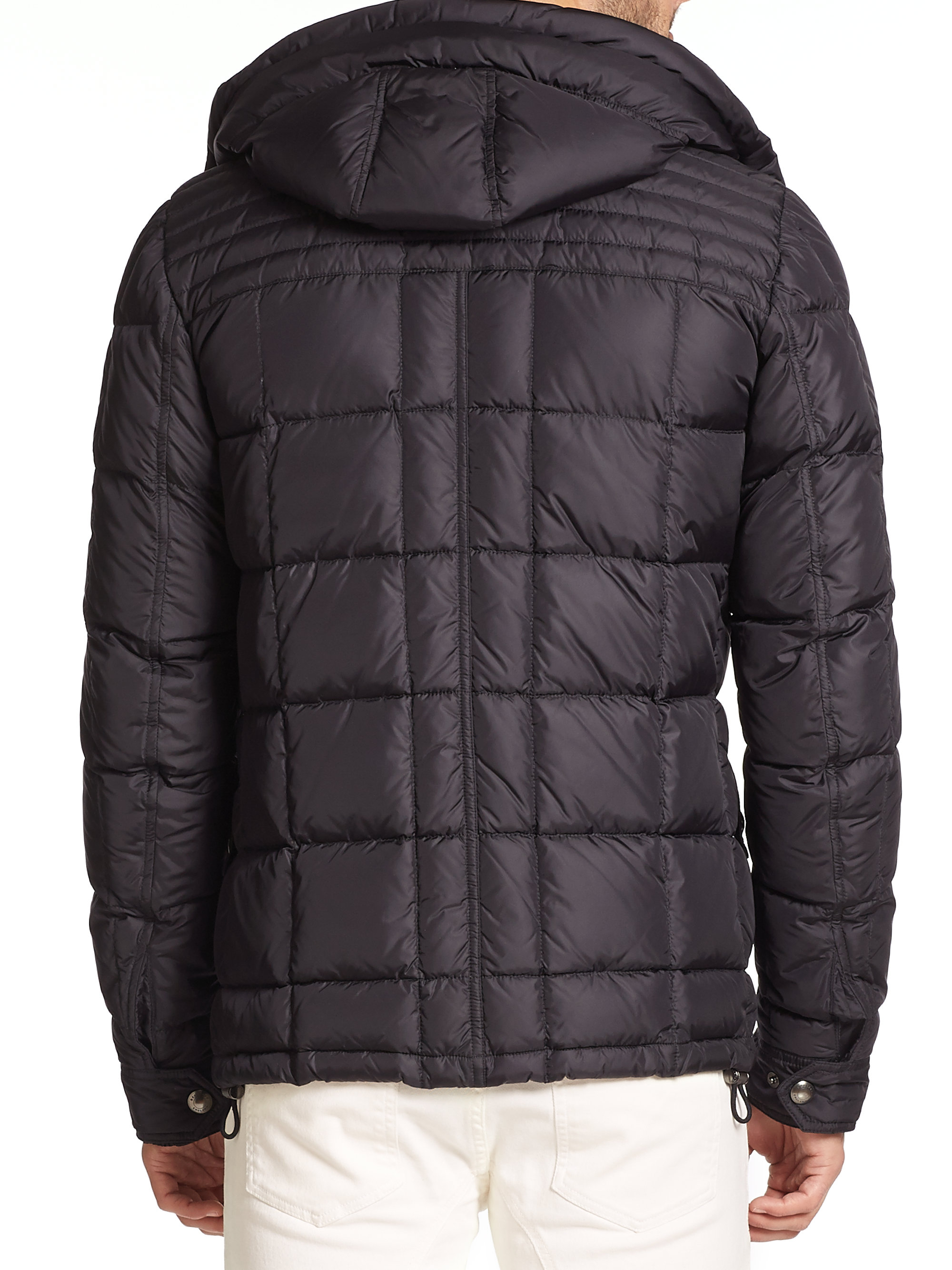 Belstaff Hooded Puffer Jacket in Black for Men | Lyst