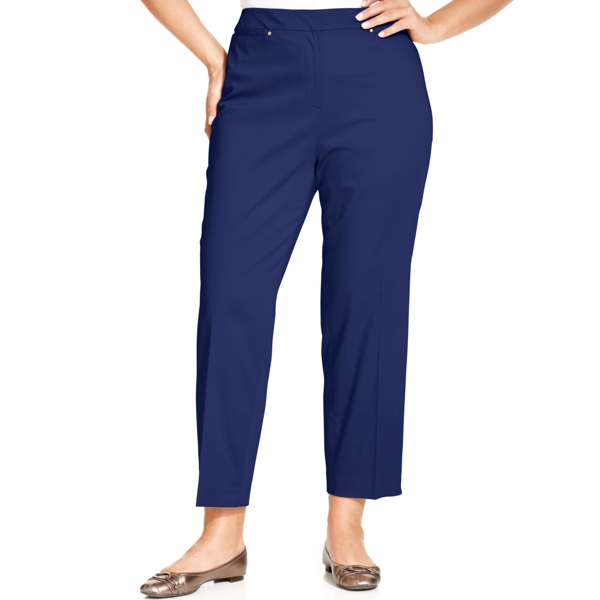 Jones New York Collection Plus Size Sloane Anklelength Pants in Blue ...