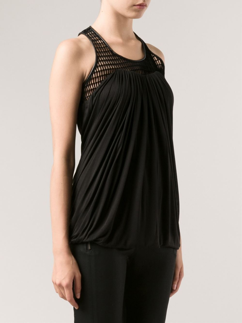 Lyst Yigal azrouël Cut Out Chest Top in Black