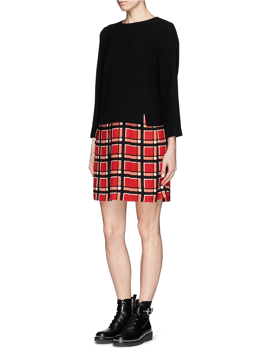 Lyst - Marc By Marc Jacobs 'toto' Check Skirt Combo Dress
