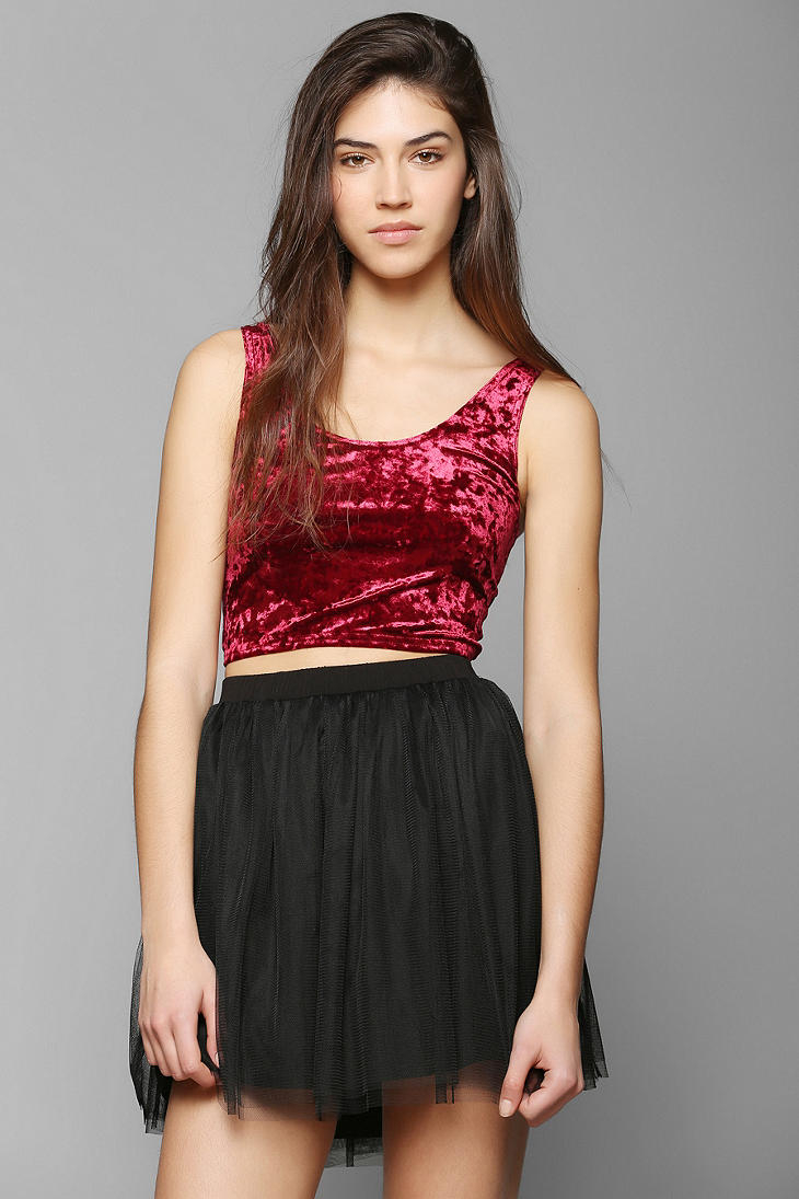 Lyst - Urban Outfitters Out From Under Crushed Velvet Bra Top in Red