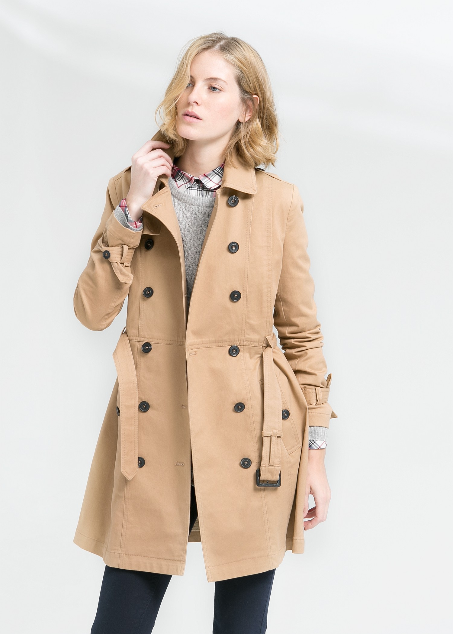 Lyst - Mango Classic Cotton Trench Coat in Natural