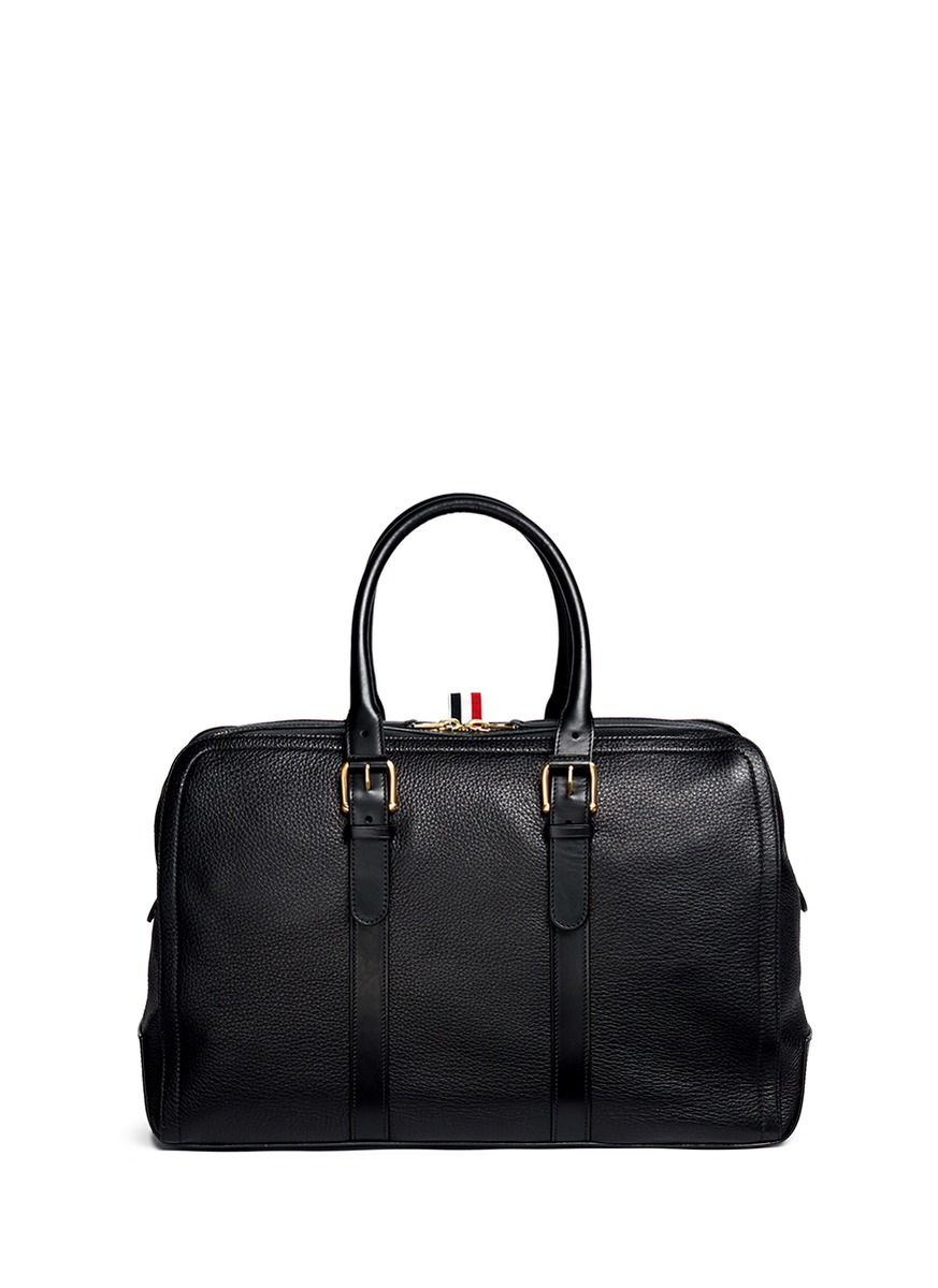 Thom browne Leather Duffle Bag in Black for Men Lyst