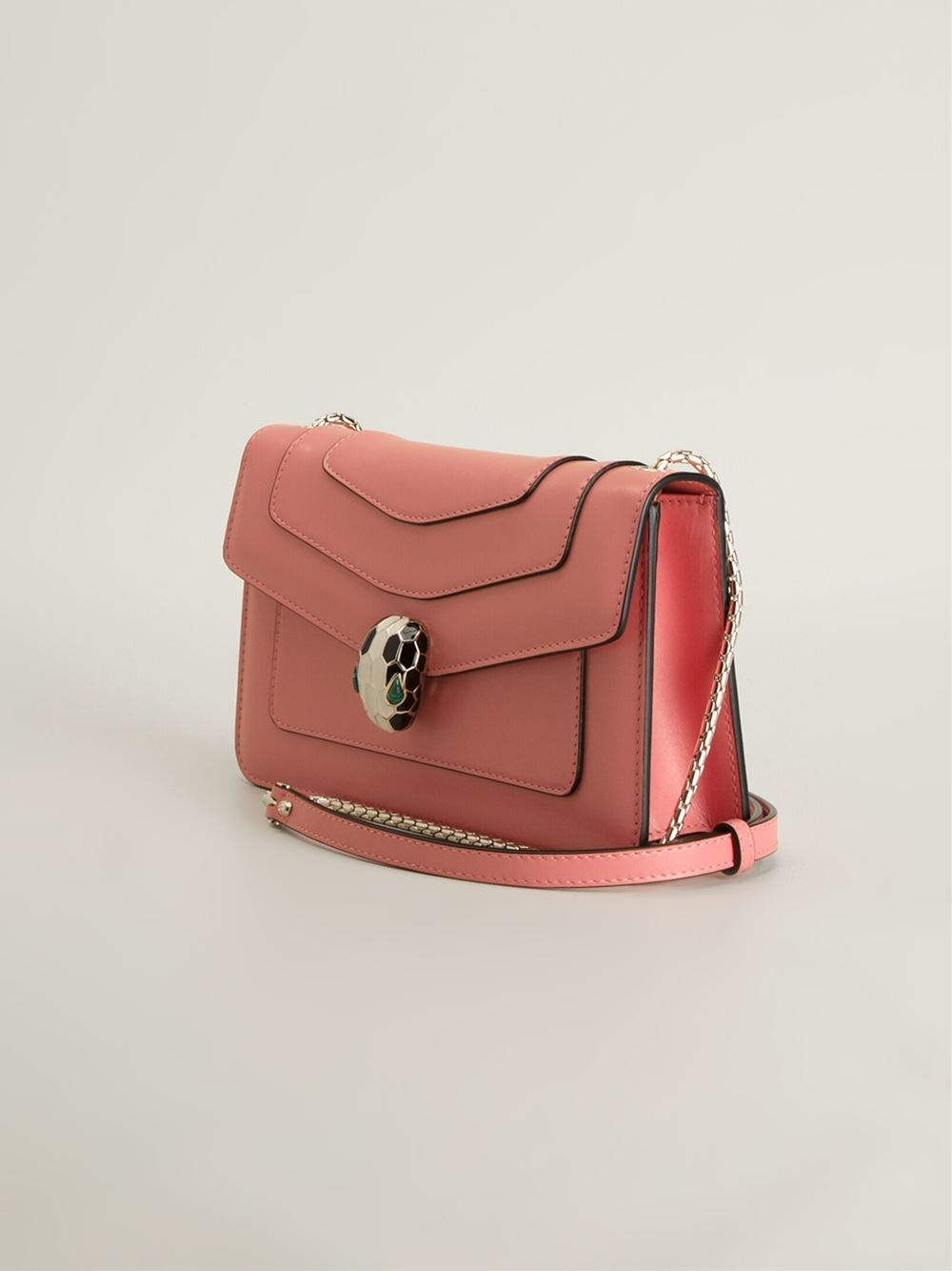 BVLGARI Serpenti Forever Leather Cross-Body Bag in Pink - Lyst