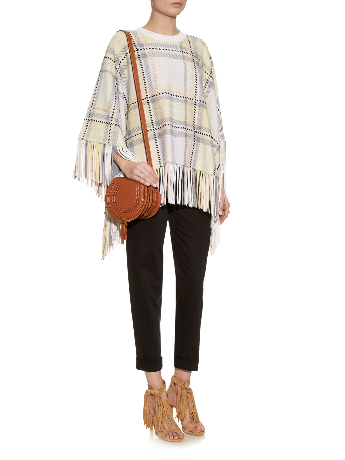 Lyst Chloé Marcie Small Leather Cross Body Bag In Brown Gallery