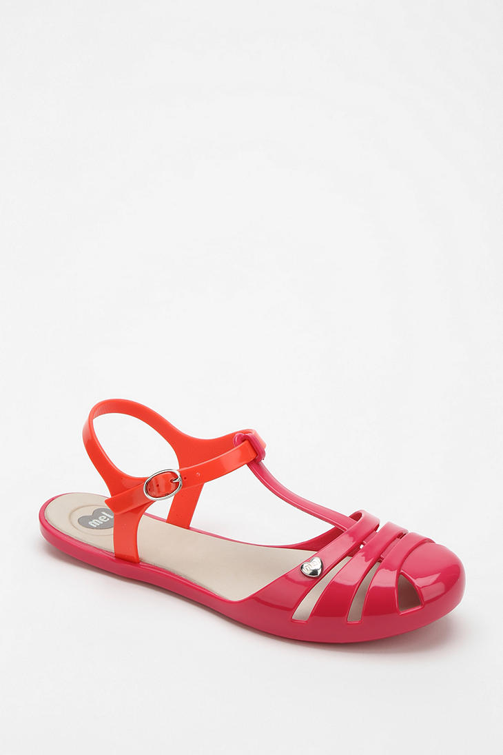 Lyst - Urban Outfitters Mel By Melissa Shoes T-Strap Flat in Red