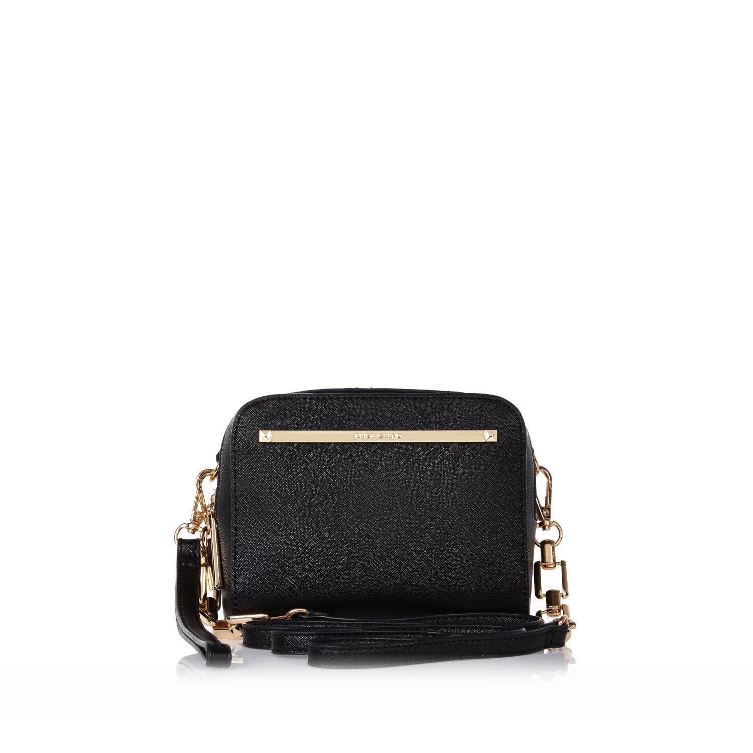 River Island Black Textured Cross Body Handbag In Lyst Gallery