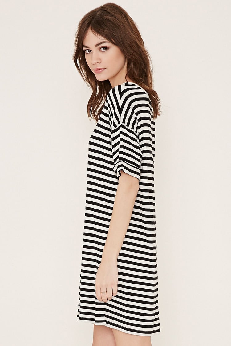 black striped t shirt dress