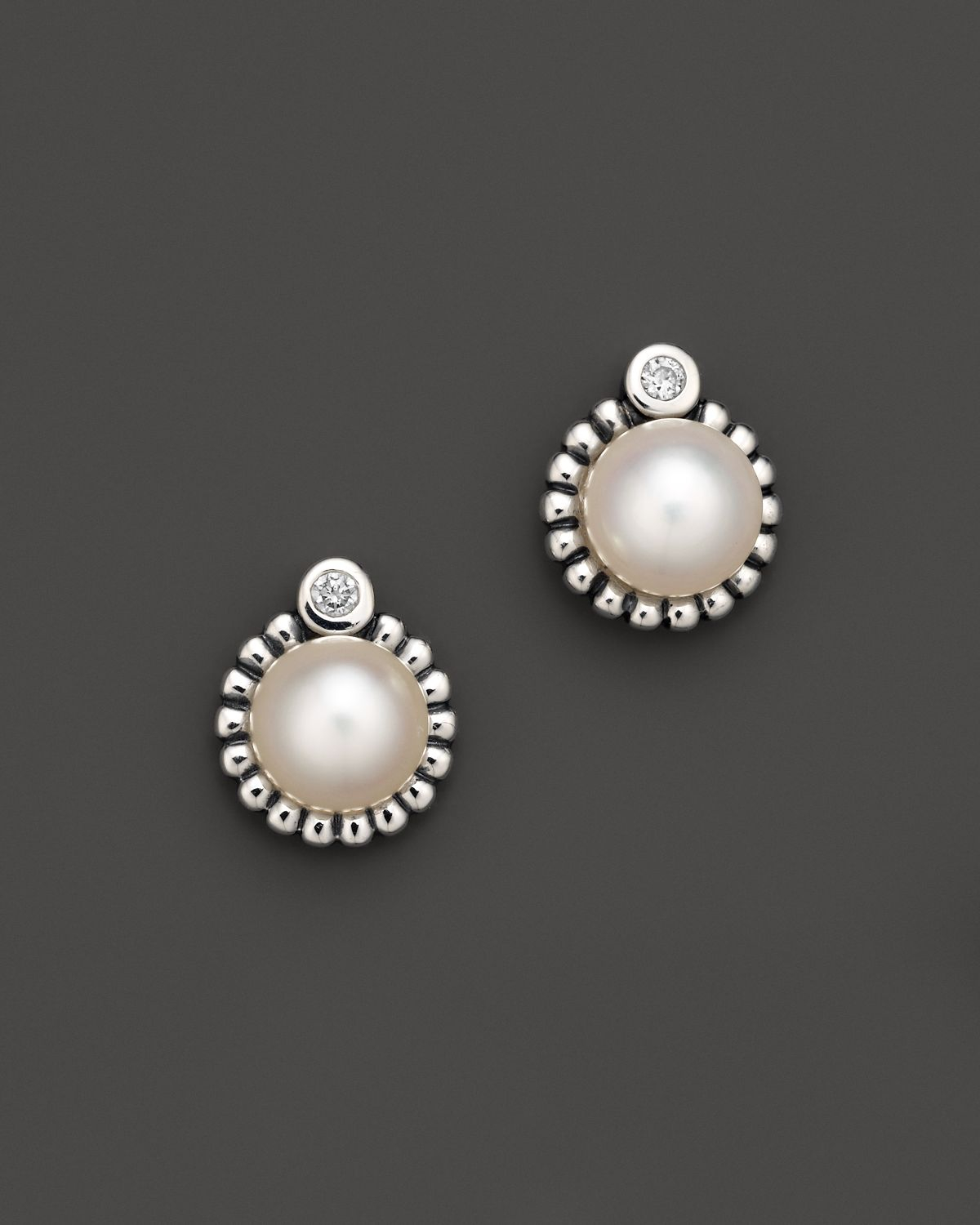 Lyst Lagos Luna Sterling Silver Diamond And Cultured Freshwater Gallery