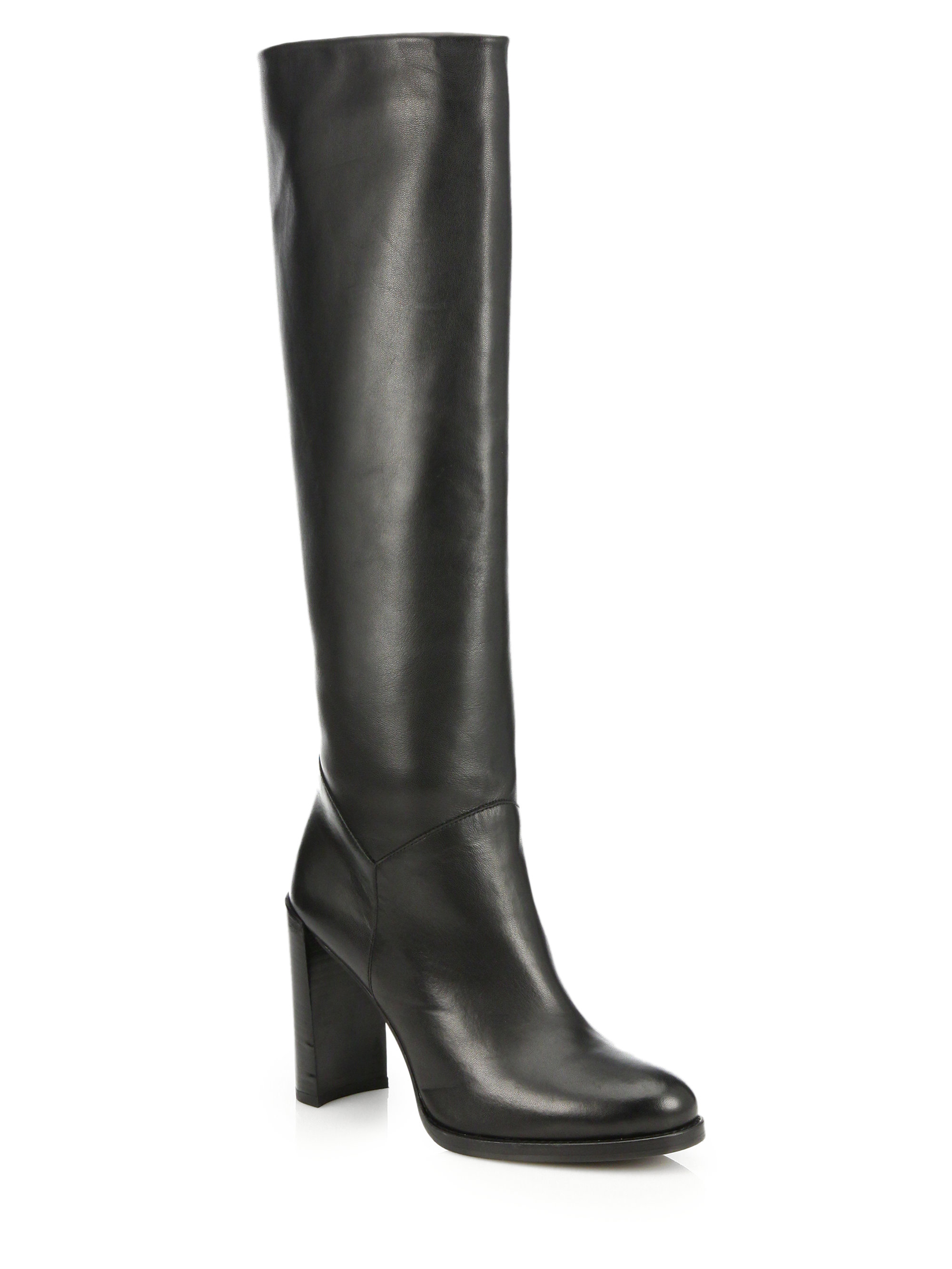 Lyst - Stuart Weitzman Napa Leather Knee-High Boots in Black
