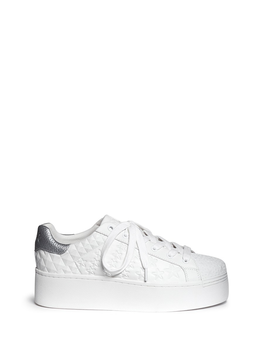 ash white platform trainers