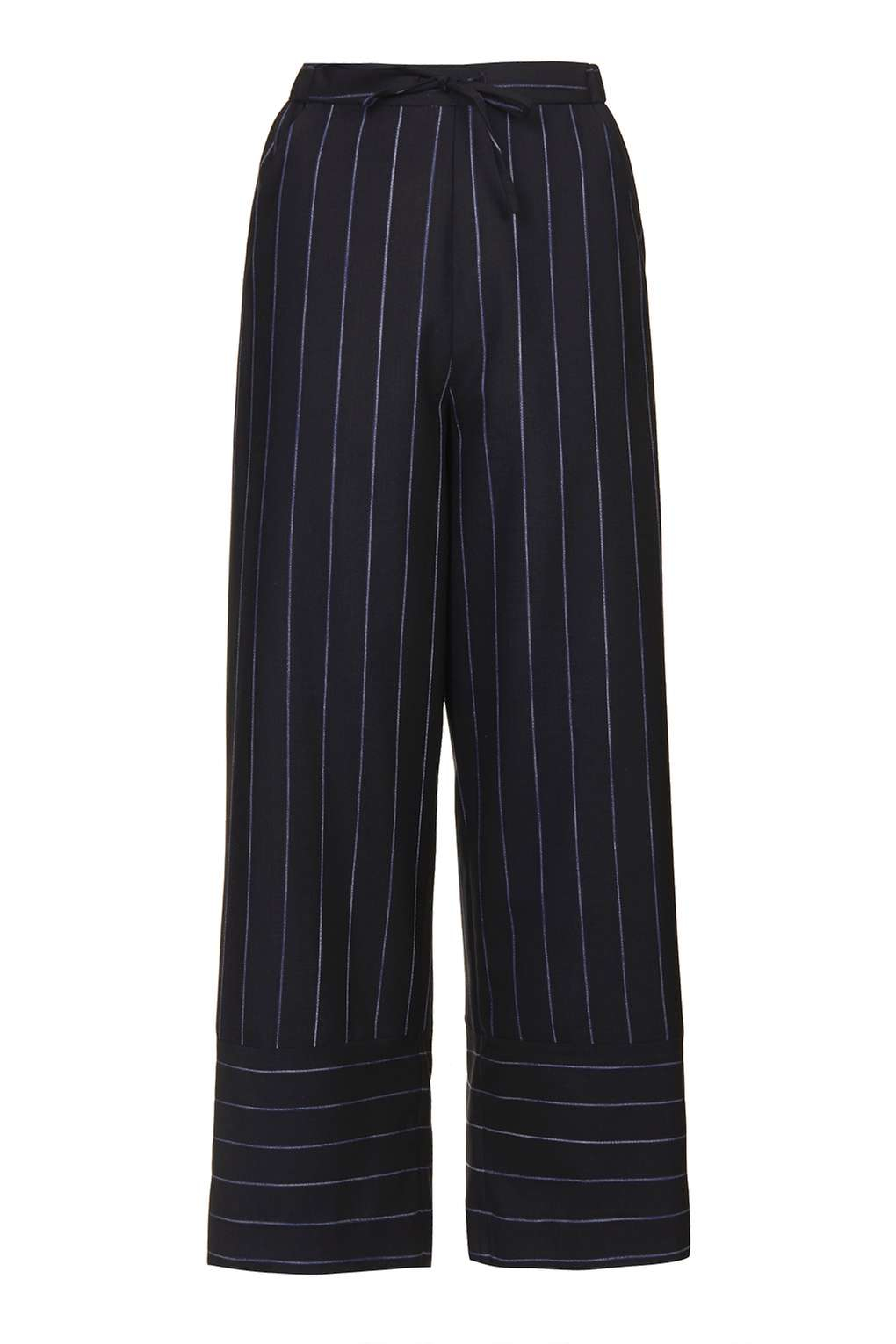 Lyst - Topshop Striped Wide Leg Trouser By Boutique in Black