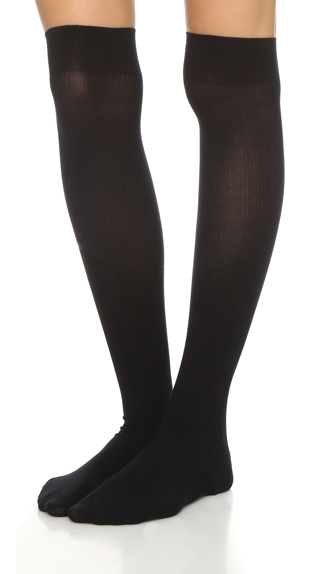 Wolford Louise Ribbed Stockings in Black Lyst