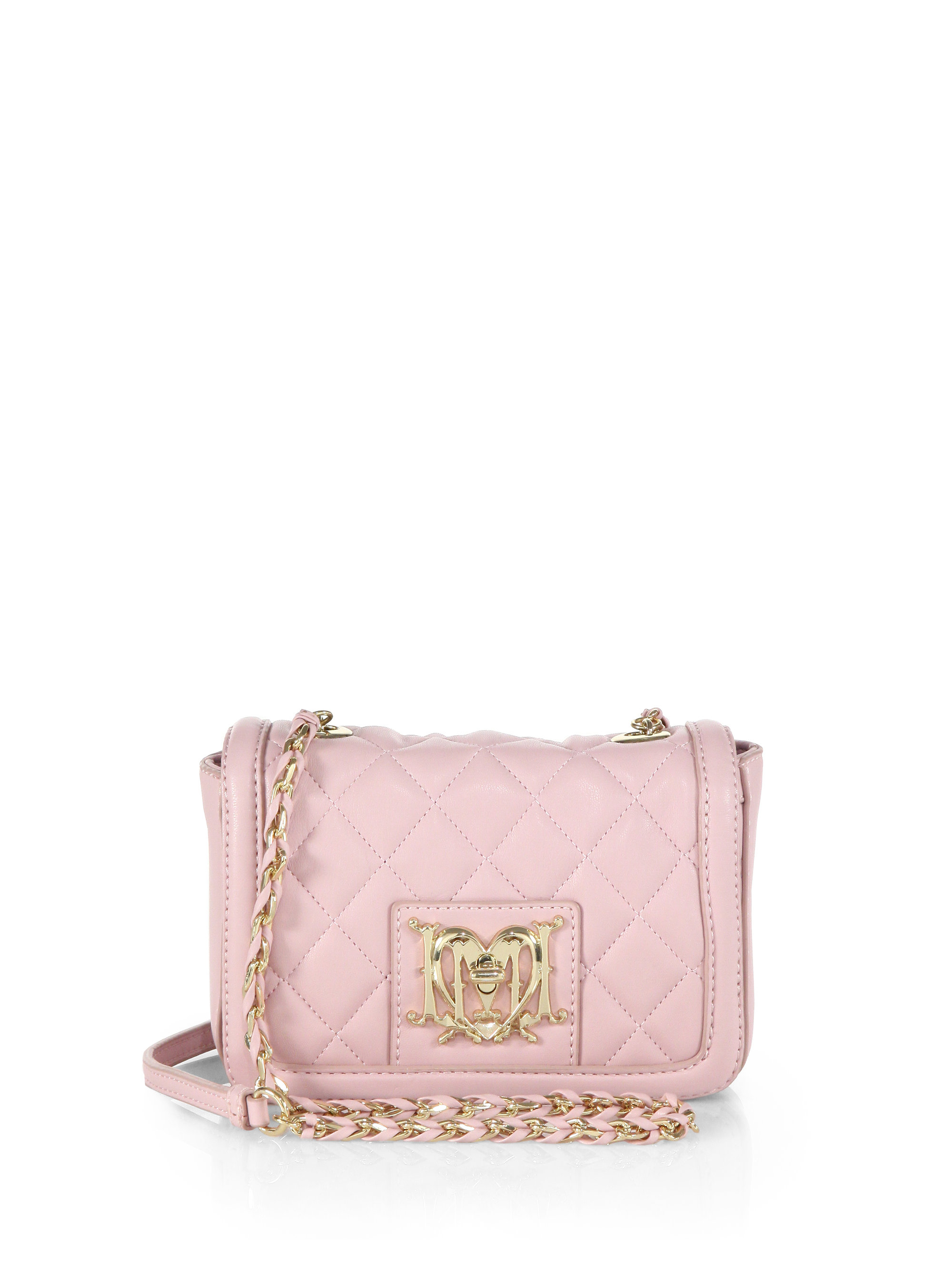 Love moschino Quilted Faux-leather Crossbody Bag in Pink | Lyst