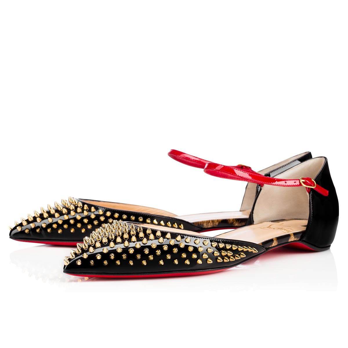 louboutin flats with spikes