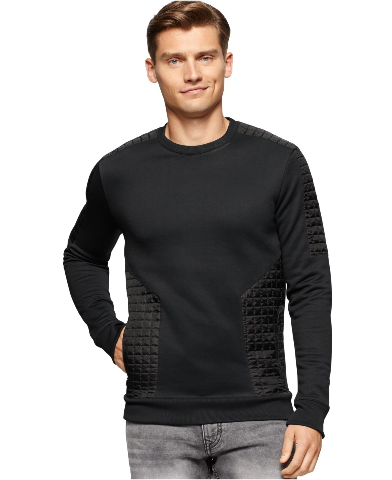 Calvin Klein quilted trim sweatshirt with zipper pockets | Clothes ...